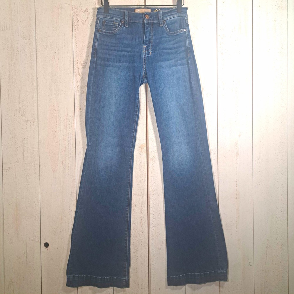 7 For All Mankind Dojo Blair Western Modern Minimalist Flare Jeans Stretch 26